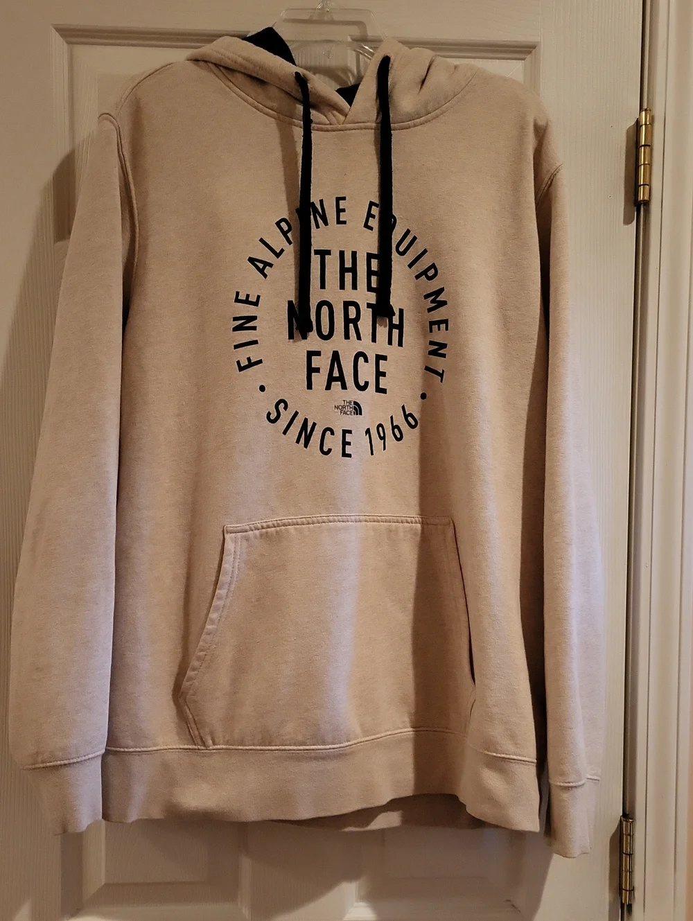 The North Face Men's Beige Graphic Pullover Hoodie Sweatshirt Size XL
